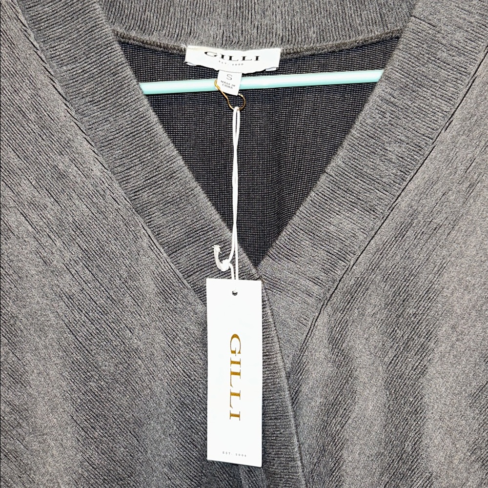 Gilli Charcoal V-Neck Sweater - Picture 2 of 7